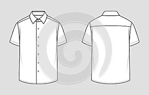 Short sleeved shirt. Flat technical drawing. photo