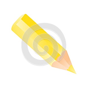 Short small pencil icon. Yellow color pencil