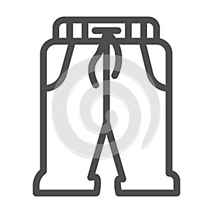 Short sweatpants line icon, sports clothes concept, sport shorts sign on white background, sweatpants icon in outline