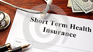 Short term health insurance policy.