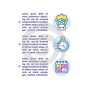 Short-term, long-term intern programs concept line icons with text