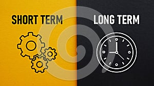 Short term long term are shown using the text