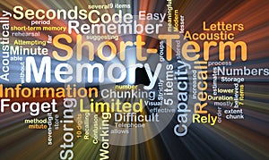 Short-term memory background concept glowing