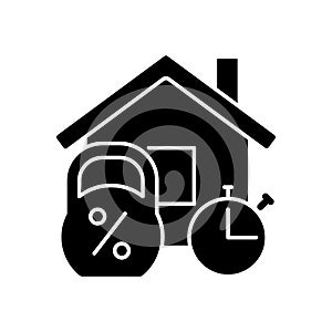 Short term mortgage black glyph icon