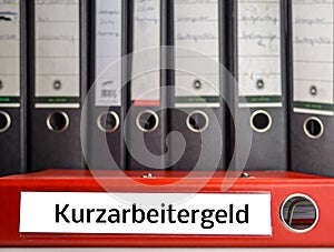 Short-time work money file folder icon image in german