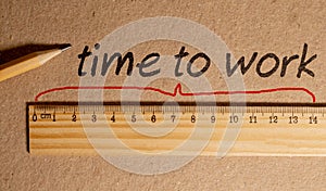 SHORT TIME WORK. text on white paper on gray background