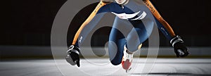 Short track. athlete on ice. Generative AI