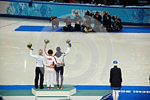 Short-trek speed skating ladies 1500 meters flower ceremony at X