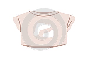 Short tshirt. Casual summer clothes, shortened garment. Women apparel in modern trendy style. Fashion cotton wearing for