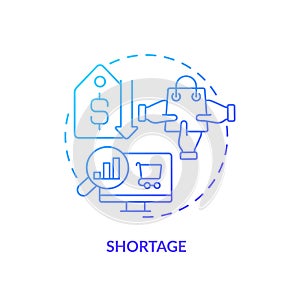 Shortage blue gradient concept icon