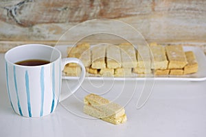 Shortbread biscuits and tea