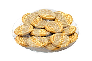 Shortbread biscuits on a white