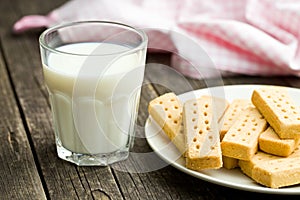 Shortbread fingers with milk