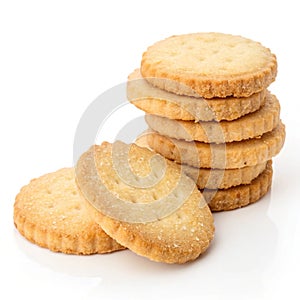 Shortbreads cookies on white background