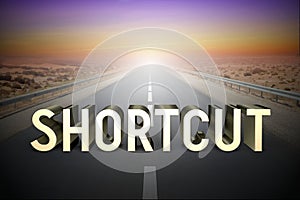 Shortcut concept, road - 3D rendering