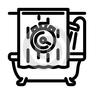 shorter showers water saving line icon vector illustration photo