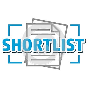 Shortlist sign on white background