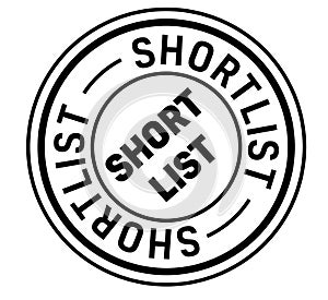 Shortlist stamp on white
