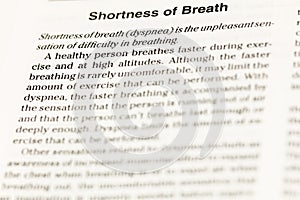Shortness breath dyspnea difficulty breathing disease asthma cough