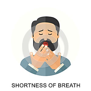 Shortness of breath, flat style concept