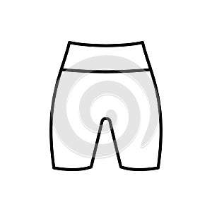 Shorts clothes vector icon outline black. EPS 10.. Womens shorts illustration... Flat outline sign.. Shop online concept. Females