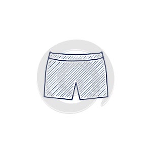 Shorts icon. shorts hand drawn pen style line icon