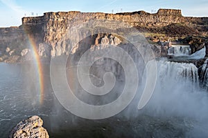 Shoshone Falls and Power station rainbow in spring