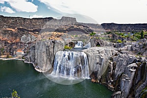 Shoshone Falls on the Snake River as viewed from the hiking trail. Twin Falls by Pillar Falls Milner Dam Idaho