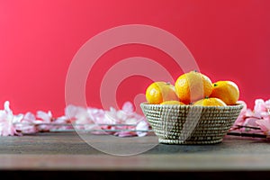 Shot of accessories Chinese new year & decoration Lunar festival concept background.