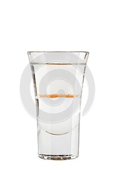 Shot. Alcoholic drink on a white background photo