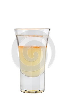 Shot. Alcoholic drink on a white background photo