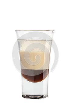 Shot. Alcoholic drink on a white background photo