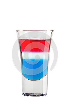 Shot. Alcoholic drink on a white background photo