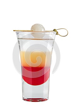 Shot. Alcoholic drink on a white background photo