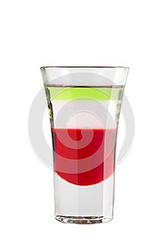 Shot. Alcoholic drink on a white background photo