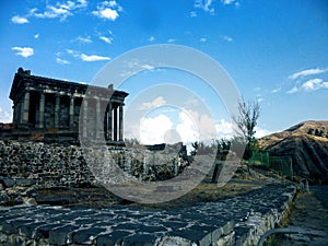 Shot of an ancient pagan Garni Temple,  Kotayk, Armenia