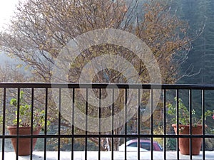 Shot from balcony of a tourist rest house. photo