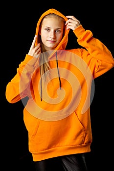 Shot of beautiful stylish teenage girl. Isolated over white background.