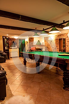 Shot of billiard club room