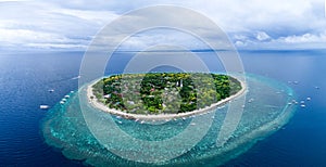 Aerial Drone Panorama Picture of Balicasag Island in Bohol in the Philippines