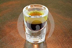 Shot drink - B52 on bar counter