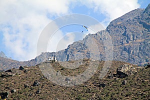 Shot from the Everest Basecamp trail at Namche Bazaar in Nepal