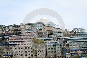 Shot from the Everest Basecamp trail at Namche Bazaar in Nepal