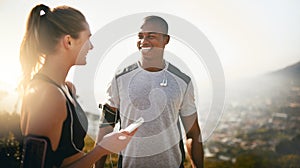 Sharing the same passion for fitness. Shot of a fit young couple working out together outdoors.