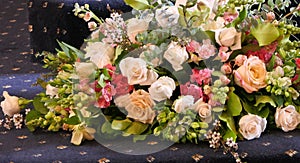 Shot of flowers used for a funeral service