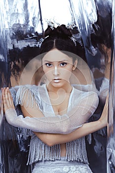 Shot of a futuristic young asian woman.