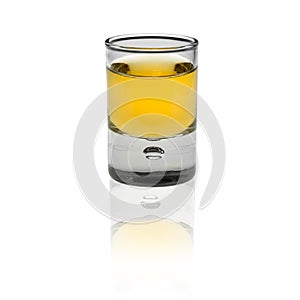 Shot glas on white background