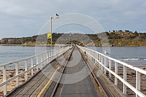 Shot from the Granite Island Causeway looking towards Granite Island in Victor Harbor South Australia on August 3 2020