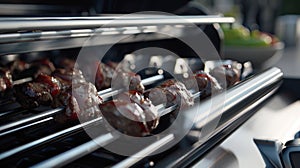 A shot of the grills cooltouch handles ensuring safety while cooking