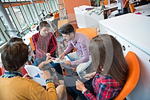 Shot of a group of young business professionals having a meeting.